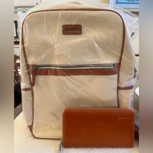 Bostanten backpack and zip wallet phone case combo